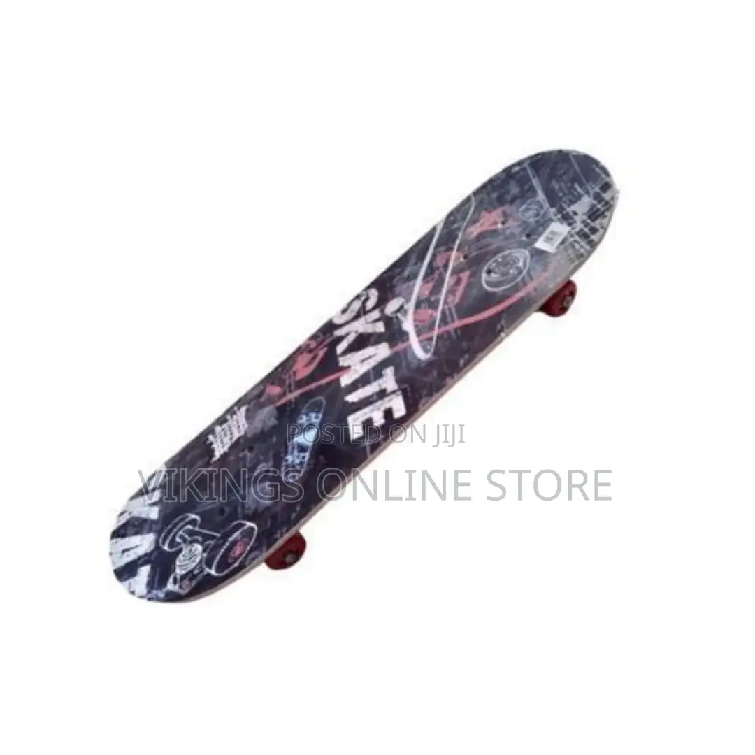 Skate Board Wooden - Black,Red