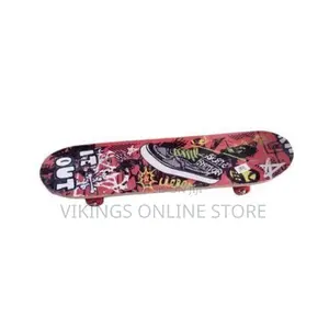 Skate Board Wooden - Black,Red