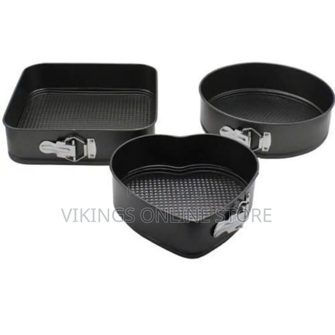 3pcs Cake Mould Non-Stick Bakeware Set - Black