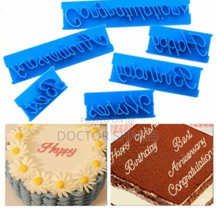 6pc Cake Mold Words Stamp ( Icing Cake Words )