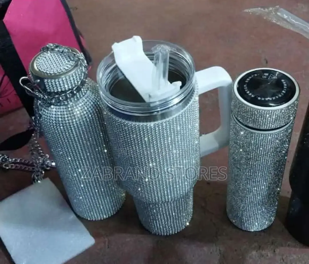 Silver Vacuum Travel Mug and Bottle