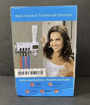 Toothbrush Holder Sterilizer With Toothpaste Dispenser White