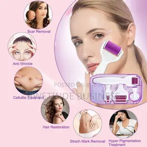 6 in 1 Derma Roller Kit Face Body 5 Replaceable Heads