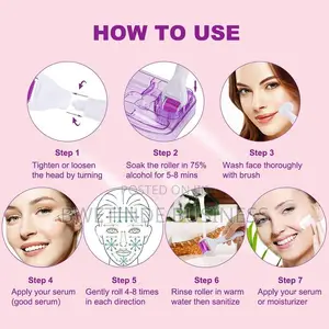 6 in 1 Derma Roller Kit Face Body 5 Replaceable Heads