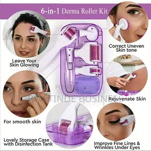 6 in 1 Derma Roller Kit Face Body 5 Replaceable Heads
