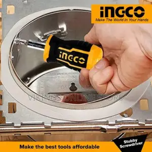 INGCO Akisds1728 8-in-1 Stubby Ratchet Screwdriver - Orange