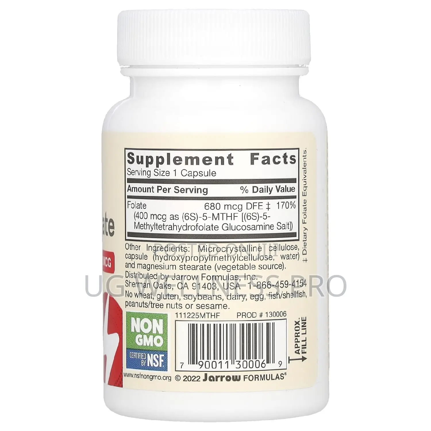 Methyl Folate, Extra Strength, 400 McG, 60 Veggie Capsules