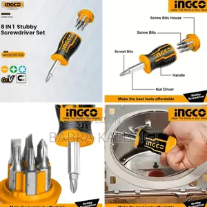 INGCO Akisds 1728 8 in 1 Studdy Ratchet Screwdriver _ Orange
