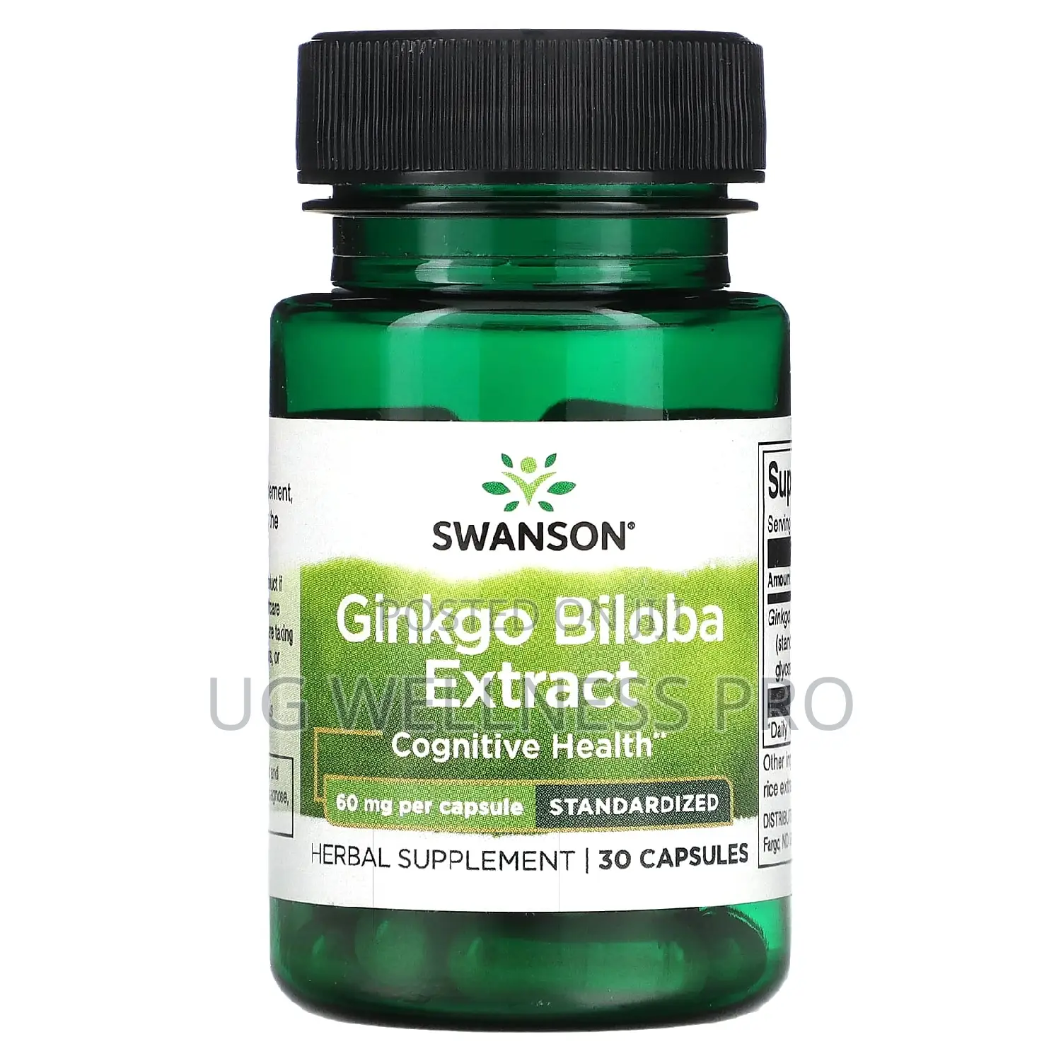 Swanson, Ginkgo Biloba Extract, Standardized, 60 Mg, 30 Caps