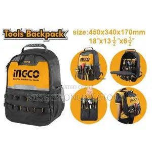 INGCO Tools Backpack 8kg Max Load - Grey / Orange