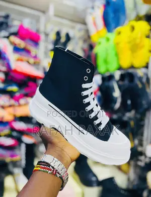 Original Black Luxury Alexander McQueen High Top Sneakers
