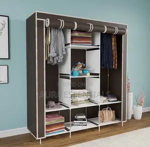 Generic Strong Portable Metallic 3 Colum Wardrobe