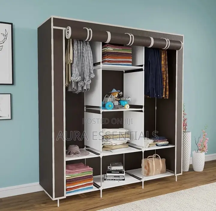 Generic Strong Portable Metallic 3 Colum Wardrobe