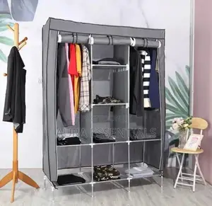 Generic Strong Portable Metallic 3 Colum Wardrobe