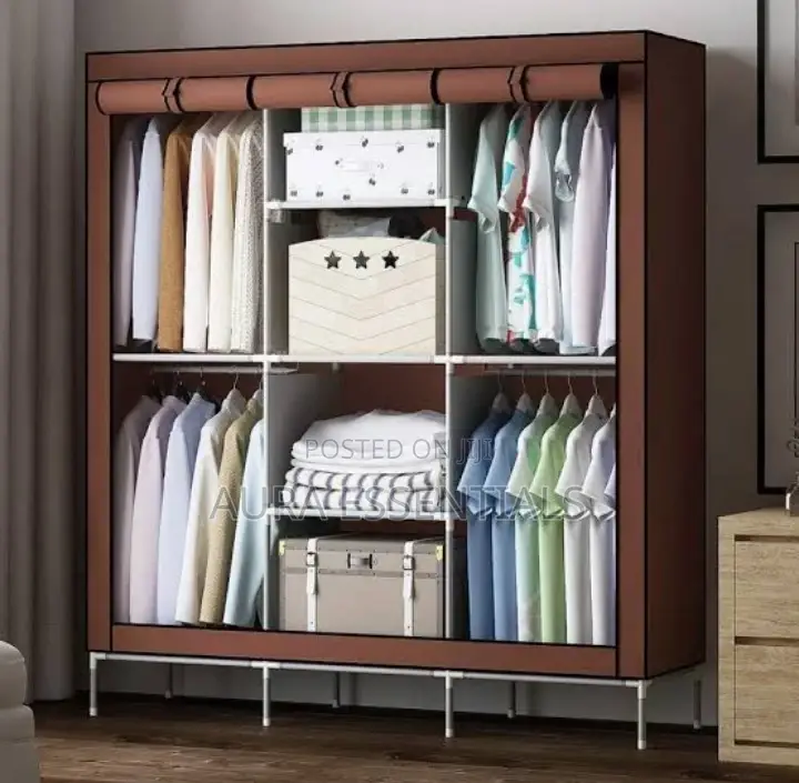 Generic Strong Portable Metallic 3 Colum Wardrobe