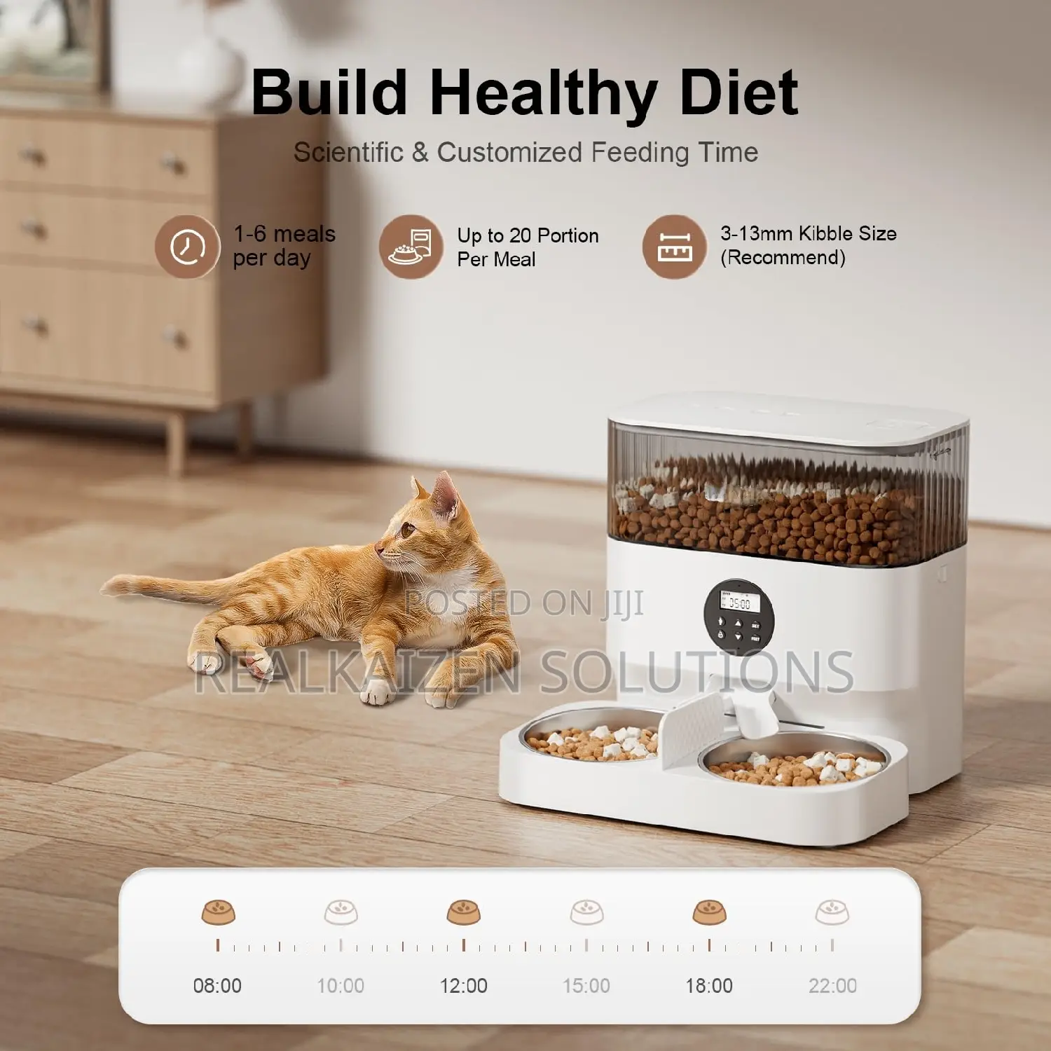 Automatic 5L Pet Feeders Dispenser With Double Bowls