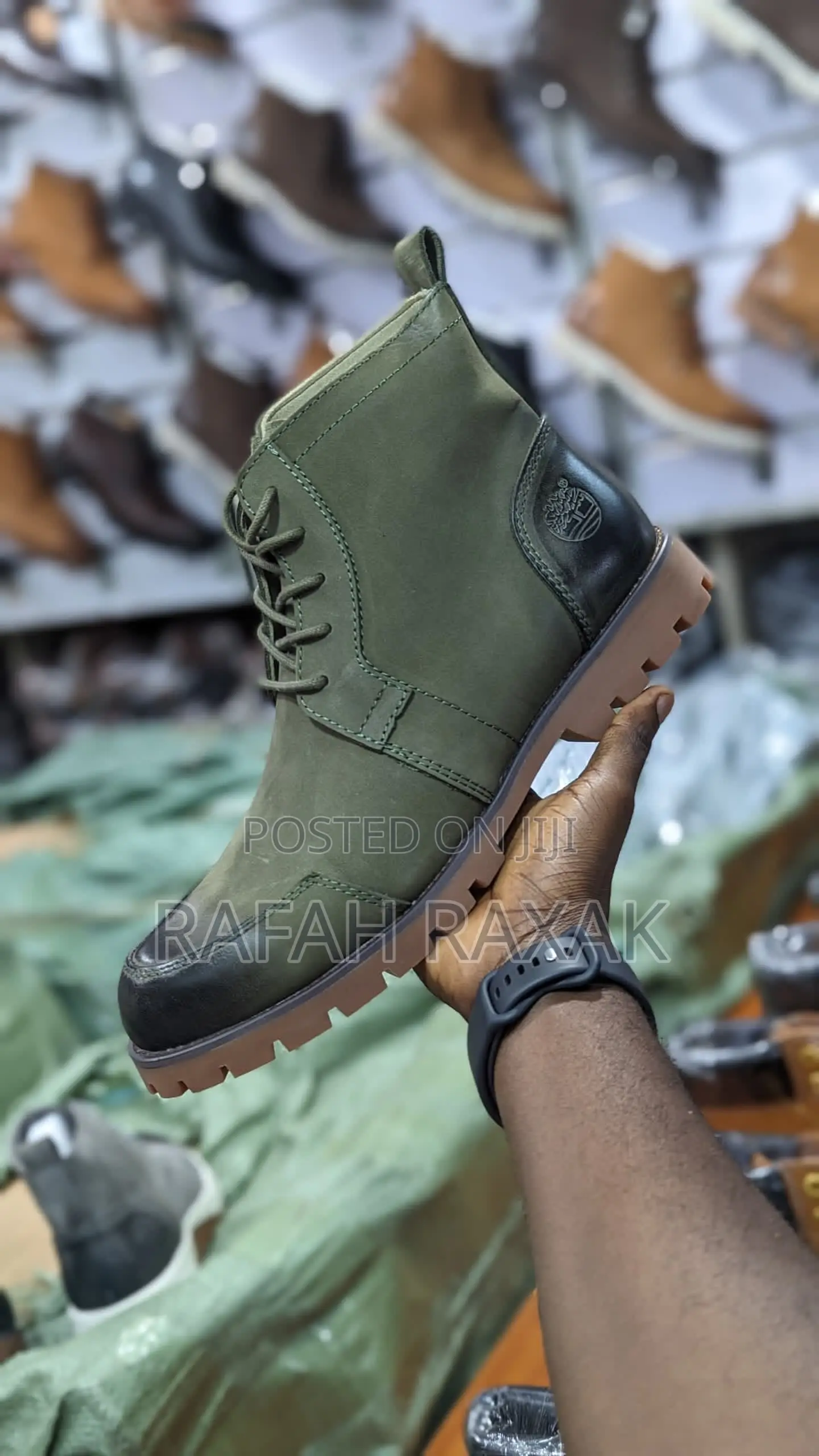 Original Green Timberland Premium Leather Boots
