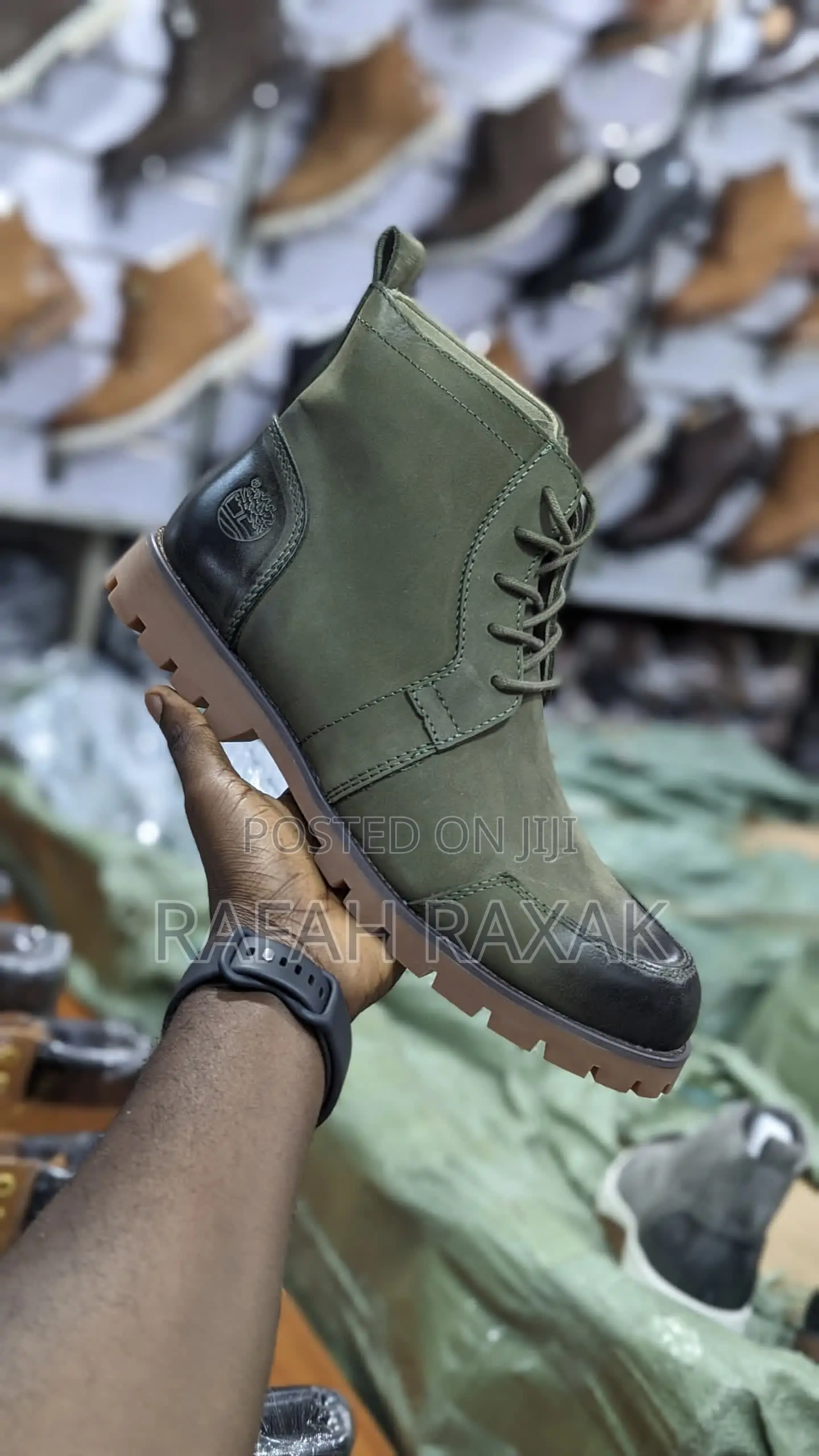 Original Green Timberland Premium Leather Boots