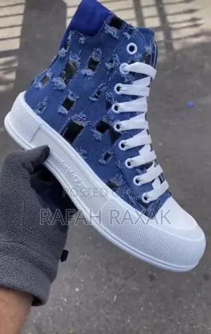 Original Men’S Denim Alexander McQueen High Top Jean Sneaker