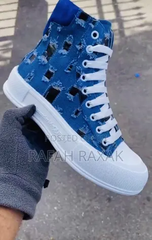 Original Men’S Denim Alexander McQueen High Top Jean Sneaker
