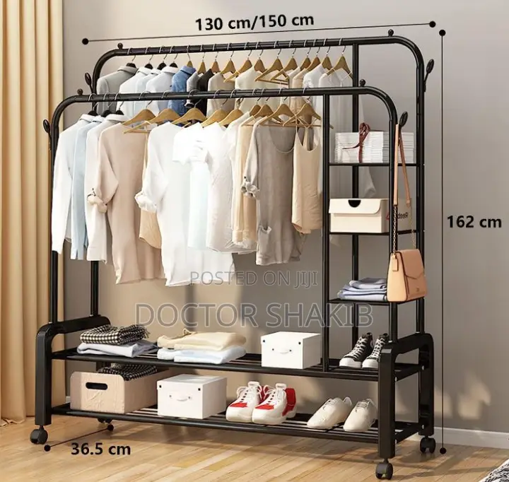 New Double Clothes Rack Heavy Duty Garment Rack