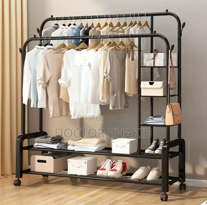 New Double Clothes Rack Heavy Duty Garment Rack