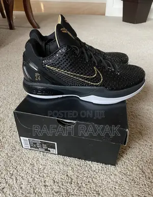 Original Nike Kobe 6 Black Gold Basketball Sneakers