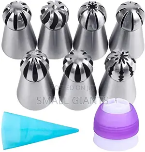 Russian Ball Cake Decorating Nozzle With Reusable Piping Bag