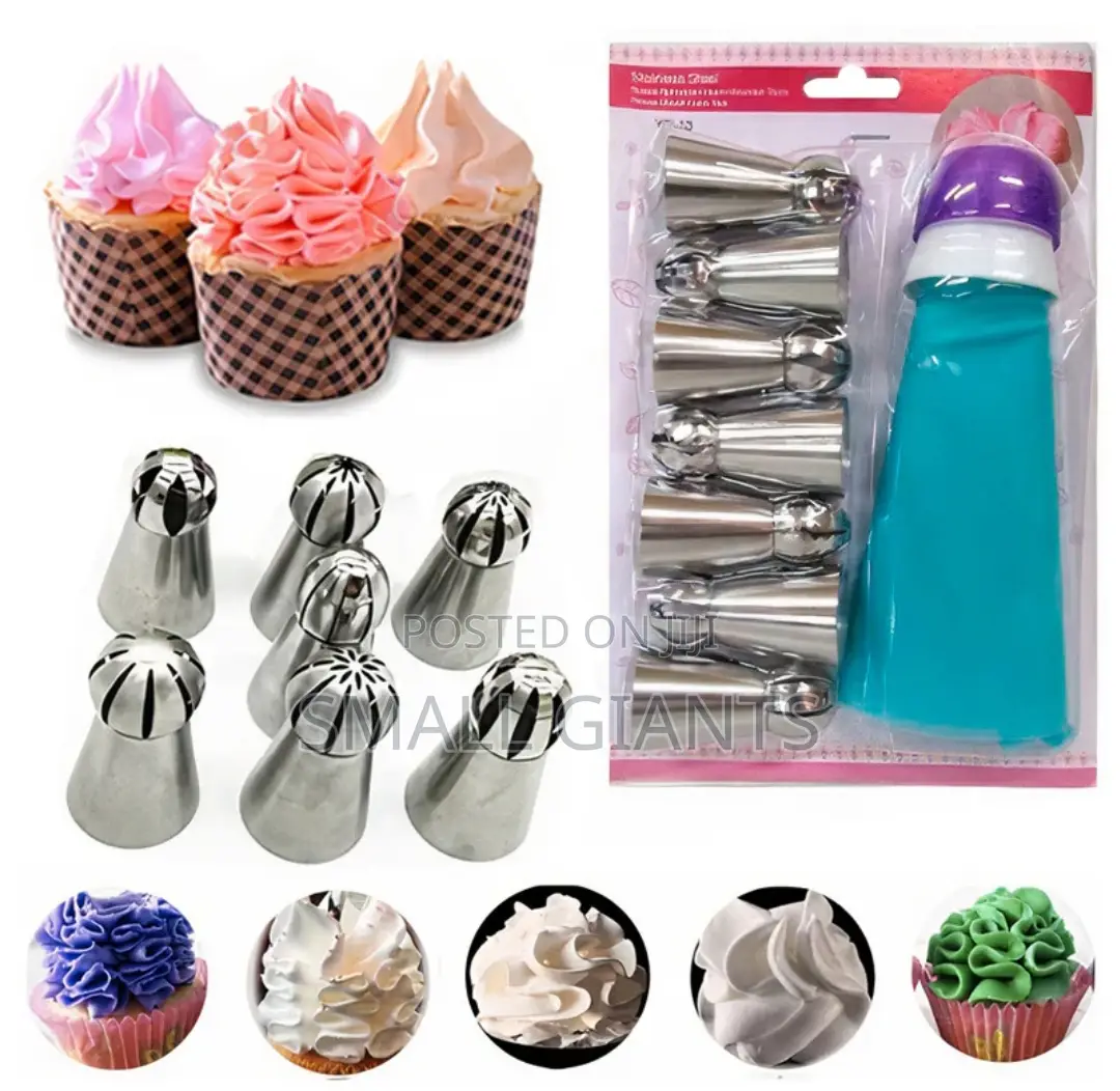 Russian Ball Cake Decorating Nozzle With Reusable Piping Bag