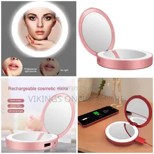 Folding Power Bank Makeup Mirror