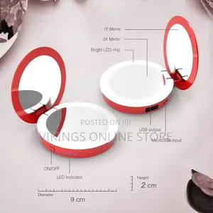 Power Bank Handheld Mini Round Led Mirror