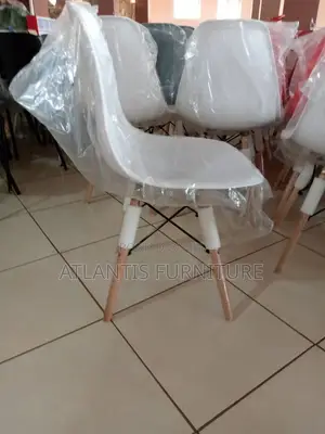 White Executive Wooden Legs and Plastic Seat Chairs