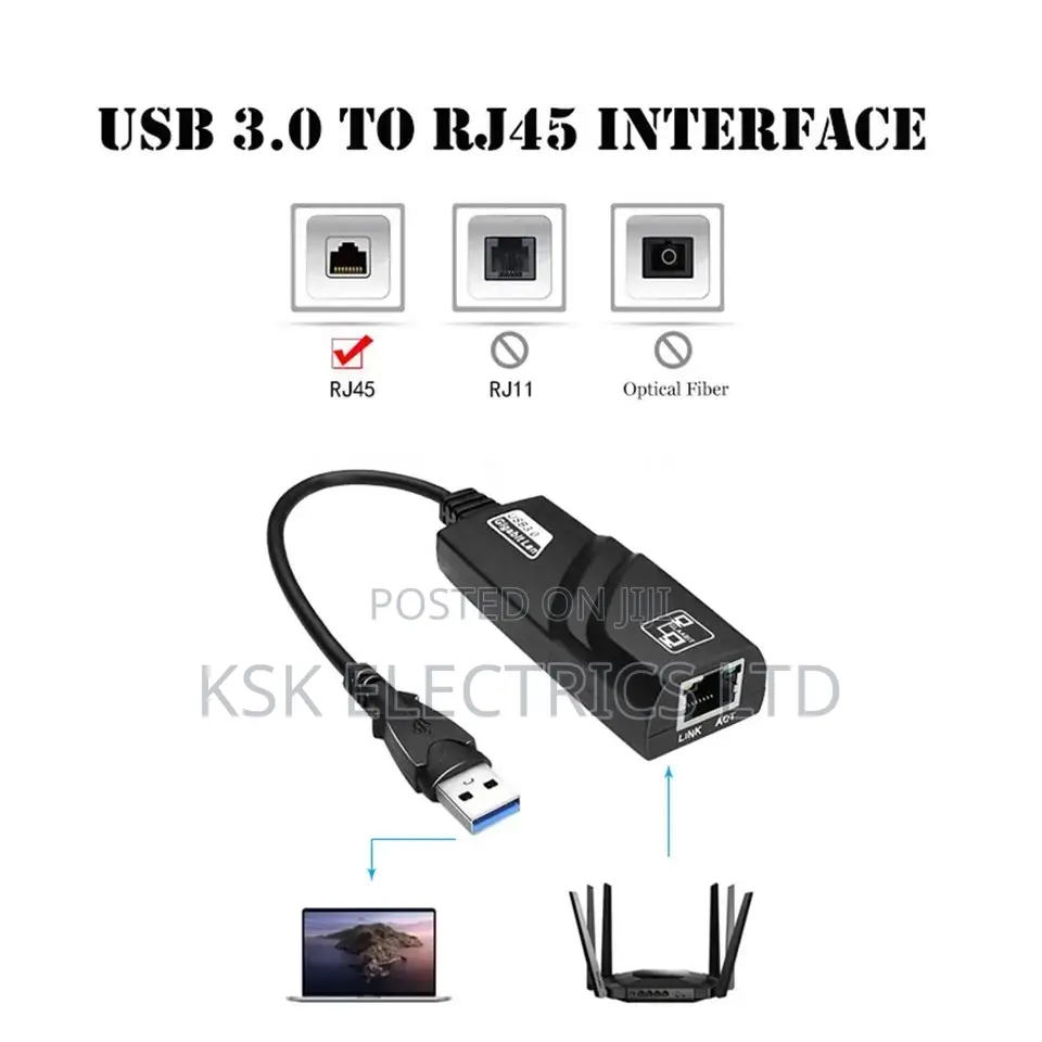 USB 3.0 Wired Network Card USB to RJ45 Type C to RJ45
