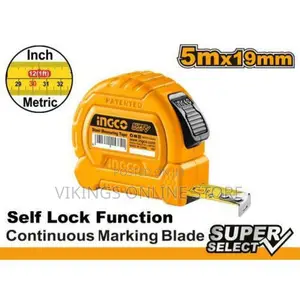 5m INGCO Steel Measuring Tape - Orange 
