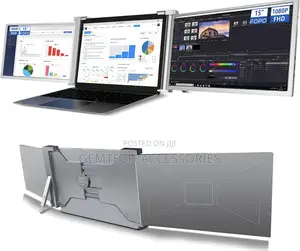 Portable Tri-Screen Monitor 15inch