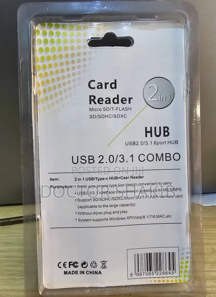 USB 2.0 Type C Card Reader Combo