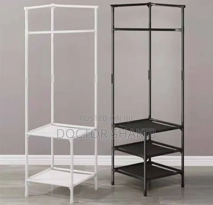 Simple Bedroom Free Standing Stainless Steel Coat Rack