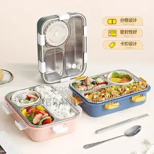Stainless Steel Food Containers With Transparent Cover.