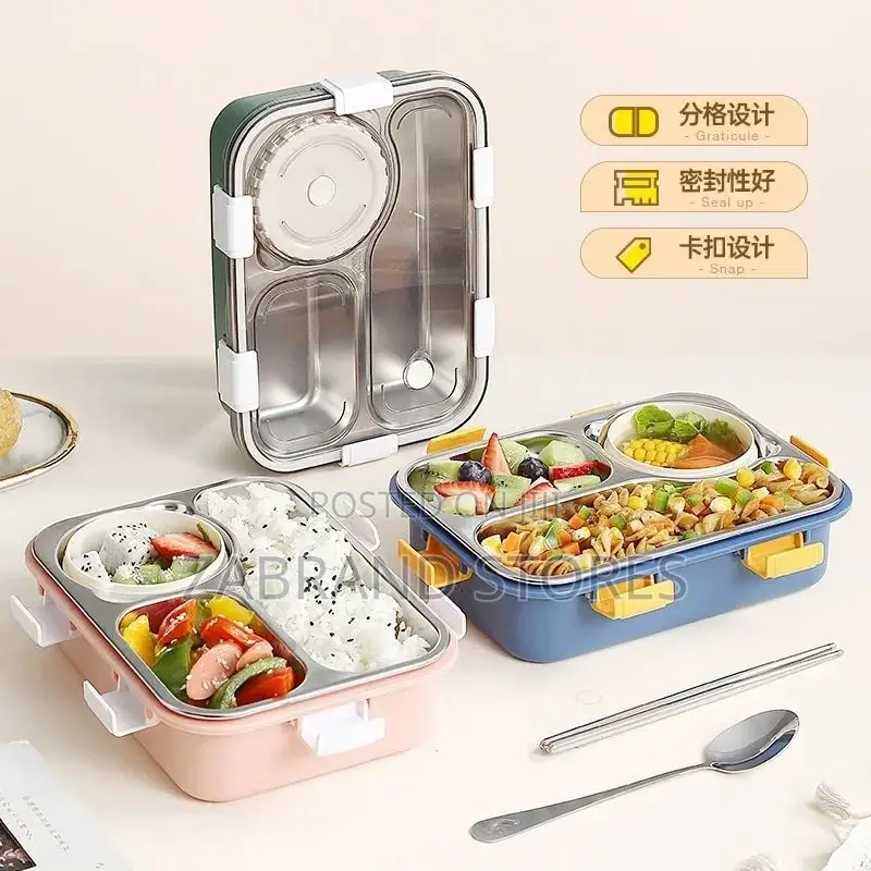 Stainless Steel Food Containers With Transparent Cover.