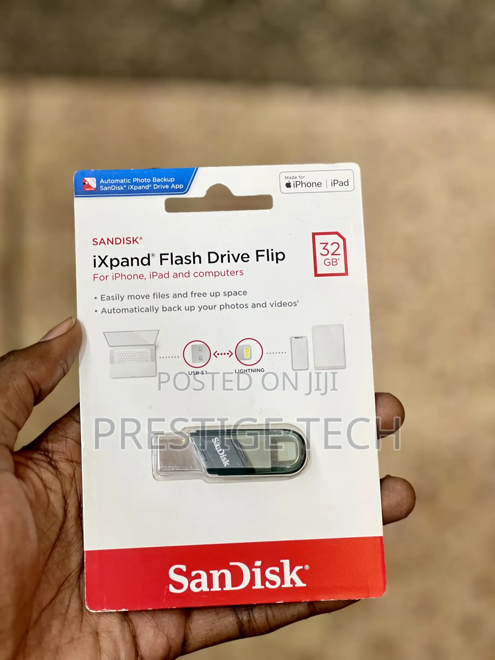 Sandisk Flash Drive Flip 32GB USB 3.1 to iPhone (Lightning)
