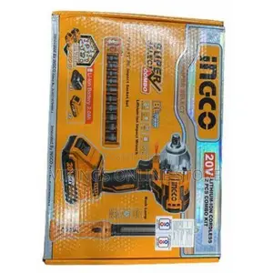 INGCO Cordless Lithium-Ion Impact Wrench, 1/2 Inch - Orange