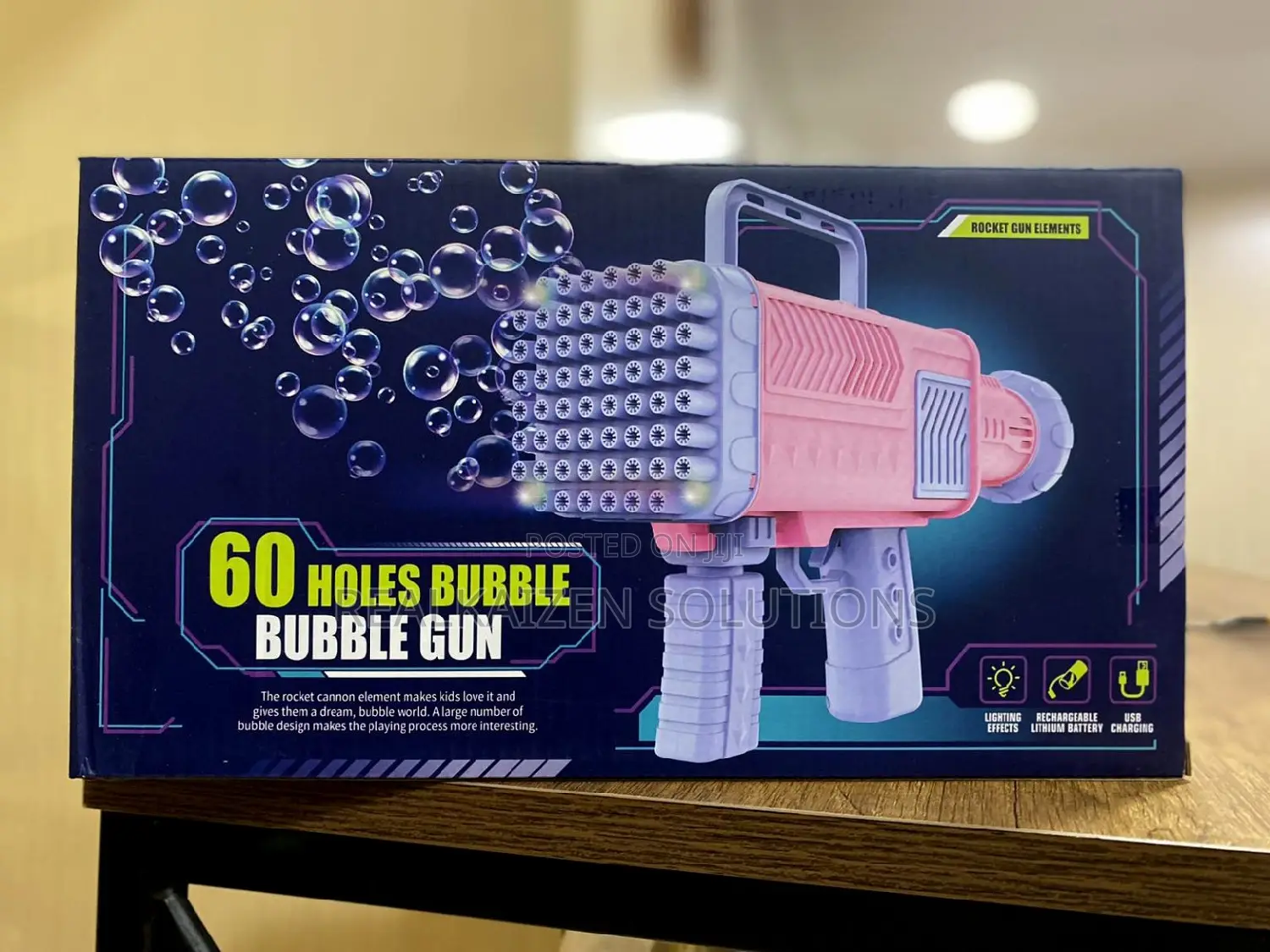 60 Hole Rechargeable Bazooka Bubble Gun