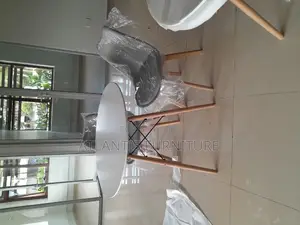 Shining Round Table With Two Canteen Chairs