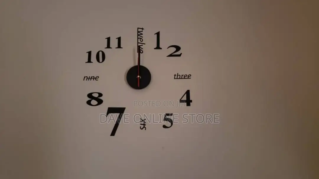 26cm Diameter 3d Fashion Wall Clock Stickers