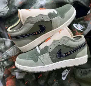 Original Air Jordan 1 Low SE Craft Sky J Olive Sneaker
