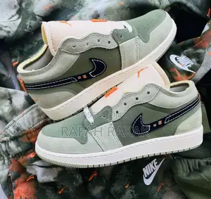 Original Air Jordan 1 Low SE Craft Sky J Olive Sneaker