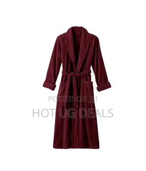 Cotton No Hood Bathrobe - Maroon