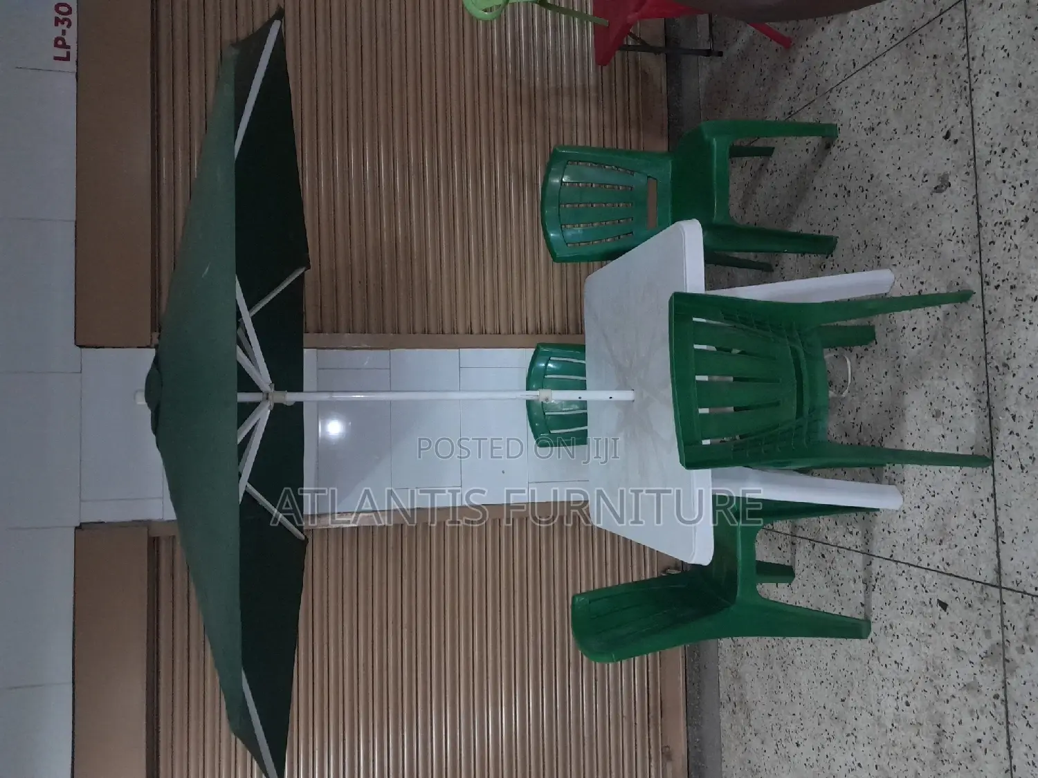 Umbrella With Table and Chairs