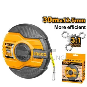 Ingco Fibreglass Measuring Tape _ Orange