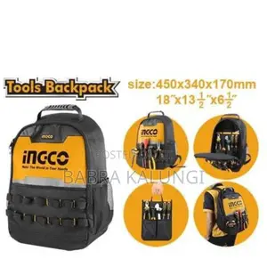 Ingco Tools Backpack 8kg Max Load _ Grey , Orange